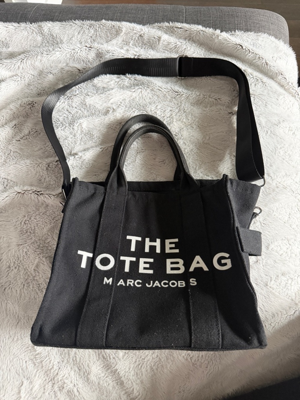 Canvas Messenger Tote with White Logo